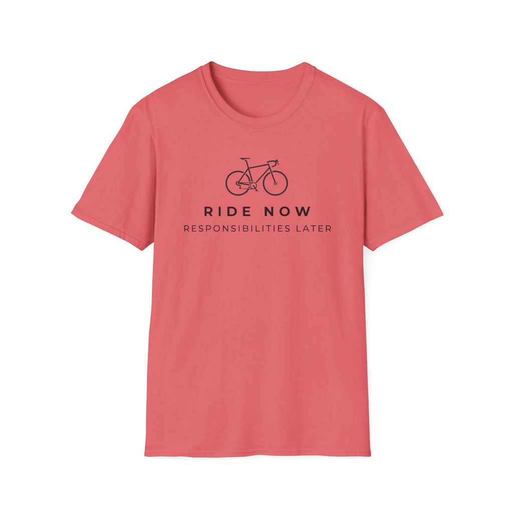 Ride Now Responsibilities Later Solid Bike T-Shirt